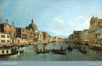Canaletto, Venetian Baroque Painter: Venice: the Upper Reaches of the Grand Canal with S. Simeone Piccolo, c.1738