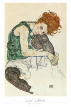 Egon Schiele, Austrian Painter: Seated Woman with Bent Knee, 1917 (Artist's Wife)
