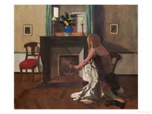 Felix Vallotton, Swiss Les Nabis Painter: Interior with a Woman in a Shirt, 1899
