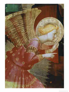 Fra Angelico, Italian Late-Gothic and Early-Renaissance Painter: Detail of Angel of the Annunciation, c.1432-3