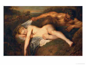 Jean Antoine Watteau, French Rococo Painter: Nymph and Satyr
