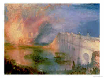 J.M.W. (Joseph Millard William) Turner, British Landscape and Seascape Painter: The Burning of the Houses of Parliament