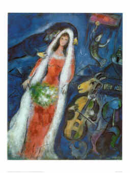 Marc Chagall, Jewish-Russian Painter: La Mariee (the Bride)