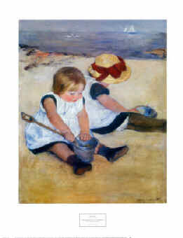 Mary Cassatt, American Impressionist Painter: Children Playing on the Beach