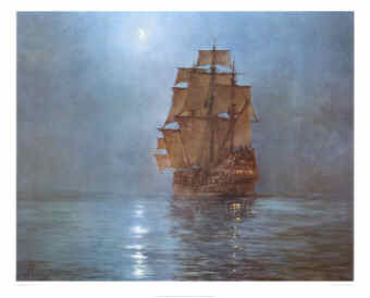 Montague Dawson, British Maritime Painter: Crescent Moon