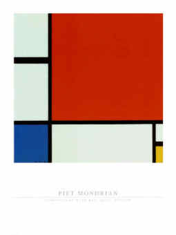 Piet Mondrian, Dutch Abstract Painter: Composition with Red Blue Yellow