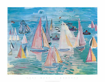 Raoul Dufy, French Modern Painter: Violet, Green and Red, 1951