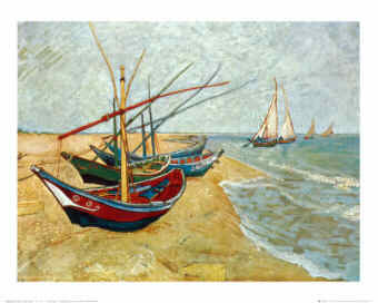 Vincent Van Gogh, Dutch Painter: Fishing Boats on the Beach at Saints-Maries, c.1888