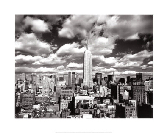 Henri Silberman, French-American photographer: New York, New York, Sky Over Manhattan