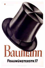 Otto Baumberger, Swiss Vintage Poster Designer: Baumann Top Hat